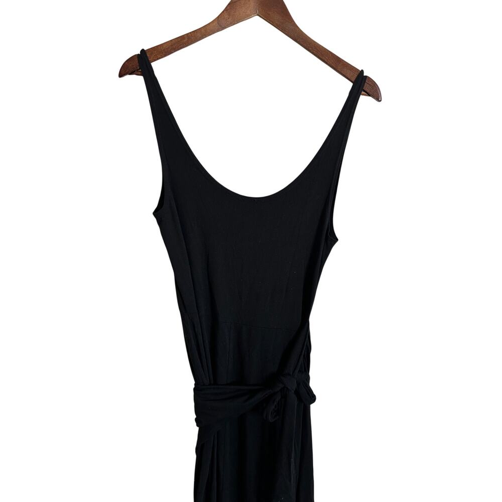 Reformation Kaila Knit Wrap Dress Tulip Hem Black Womans Medium - Picture 5 of 8